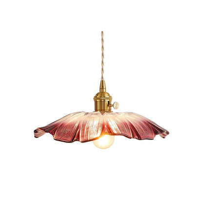 Fluted Glass Drop Ceiling Fixture 11 in Burgundy Shade Gold Hardware E27 Socket for Kitchen Island Entryway Ambient Overhead Illumination
