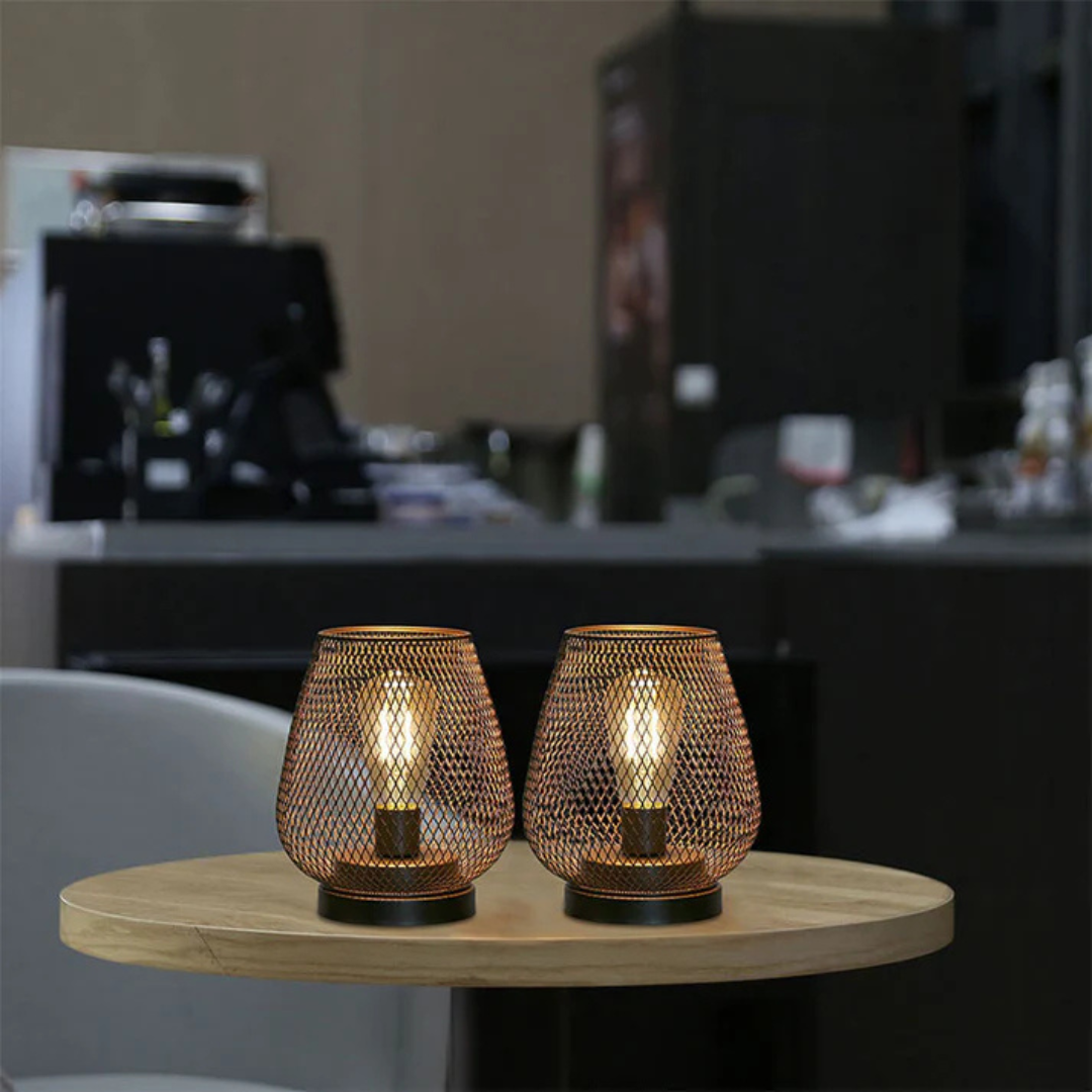 Battery-Operated Metal Lantern with Warm LED Light for Indoor and Outdoor Use | Vintage Matte Black Cordless Lamp