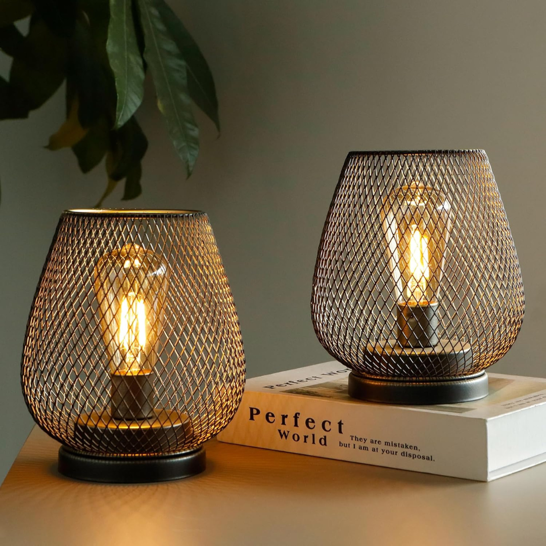Portable Rechargeable LED Accent Lamp Metal Dimmable Cordless Battery Powered Indoor Outdoor Dining Patio Nightstand Ambient Mood Lighting
