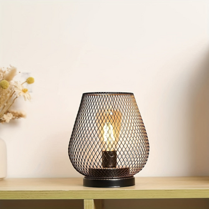 Battery-Operated Metal Lantern with Warm LED Light for Indoor and Outdoor Use | Vintage Matte Black Cordless Lamp
