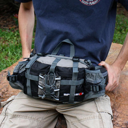 Belt Bag Waterproof, Hiking Waist Bag with Water Bottle Holder, Adjustable Bum Bag for Running and Travel