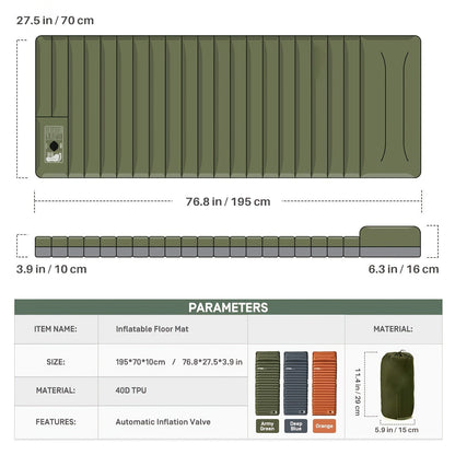Adventure Ready | Inflatable Camping Mattress with Built-in Foot Pump | Waterproof & Portable for Outdoor Comfort