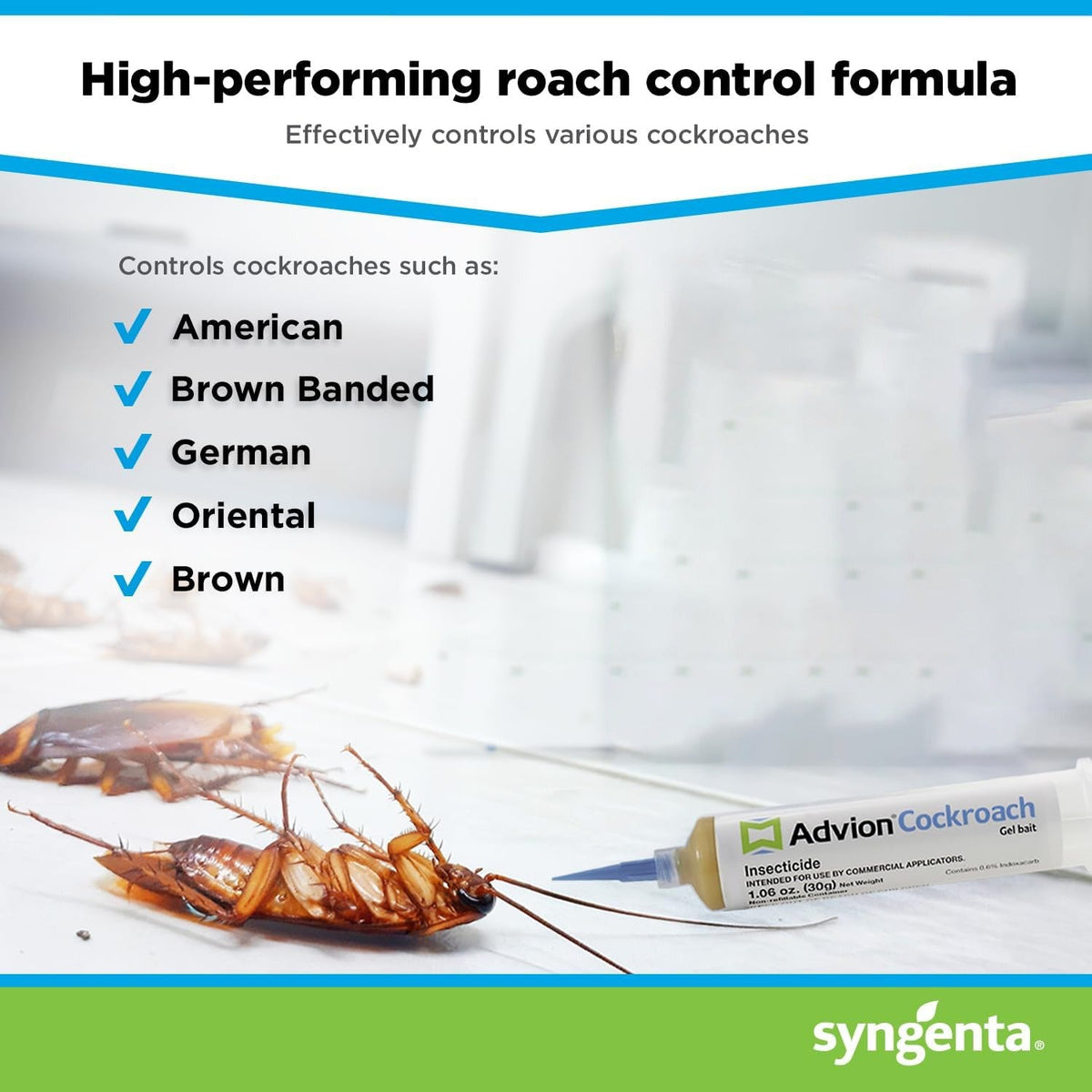 Roach Control Gel Syringe – Indoor & Outdoor Cockroach Treatment for Home, Kitchen, Commercial Use – Non-Repellent Formula