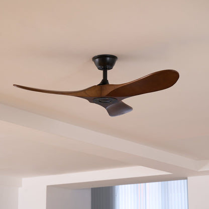 DC Motor Ceiling Fan with Wooden Blades 42 or 52 Inch Diameter Remote Control Indoor Air Circulation for Bedrooms Living Rooms Offices Low N