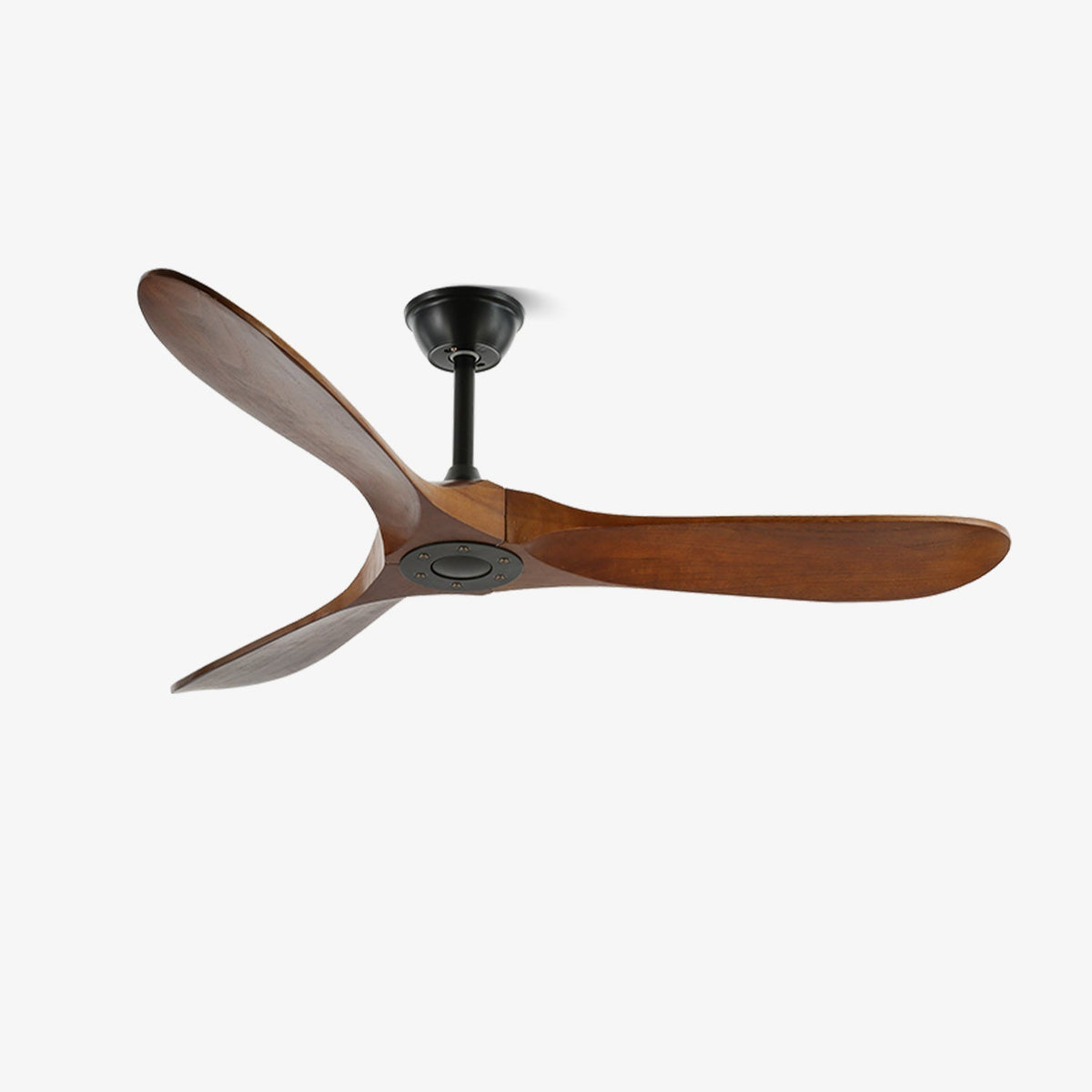 Wooden Blade Ceiling Fan with Remote Control 6 Speed Whisper-Quiet Motor Walnut Finish Adjustable Suspension for Living Room Bedroom Home Of
