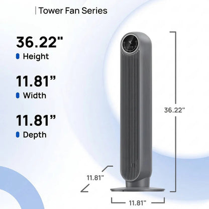 AirFlowMax | Bladeless Tower Fan with 8 Speed Options & 4 Modes | Whisper-Quiet Operation for Peaceful Living