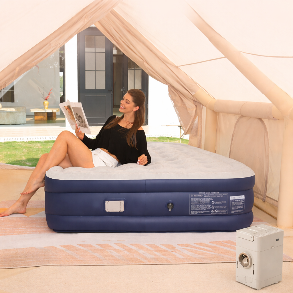 Comfort Rest | Self-Inflating Air Mattress with Built-in Pump | Double Thick Design for Comfortable Camping Sleep