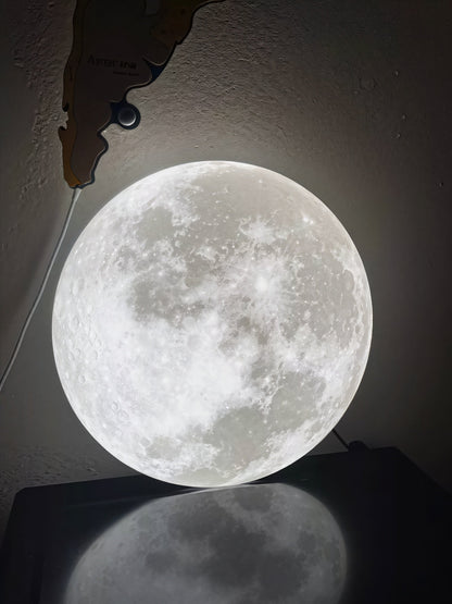 3D Moon Ceiling Light with Remote – Realistic Lunar Surface LED Fixture for Bedroom, Living Room & Kids Room – Dimmable Warm to Cool White