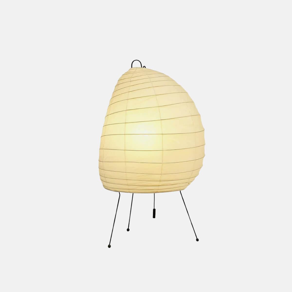 Sculptural Rice Paper Desk Lamp 10 in White Ambient Bedside Light Japandi Style Soft Diffused Glow for Nightstand Living Room Modern Minimal
