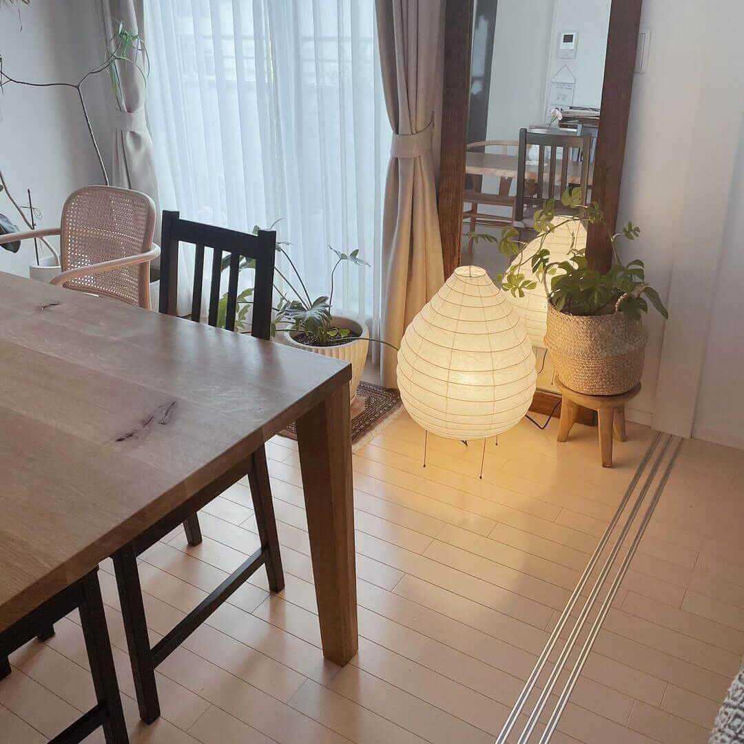 Floor-Standing Paper Shade Light 24 Inches Tall Bedroom Nightstand Illumination Japanese-Inspired Accent Fixture Sculptural Living Room Corn
