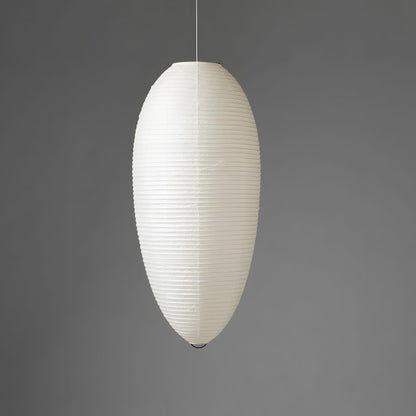 Hanging Ceiling Fixture with Translucent Rice Paper Lampshade 11.4"×19.7" for Dining Room Kitchen Bedroom Ambient Overhead Lighting
