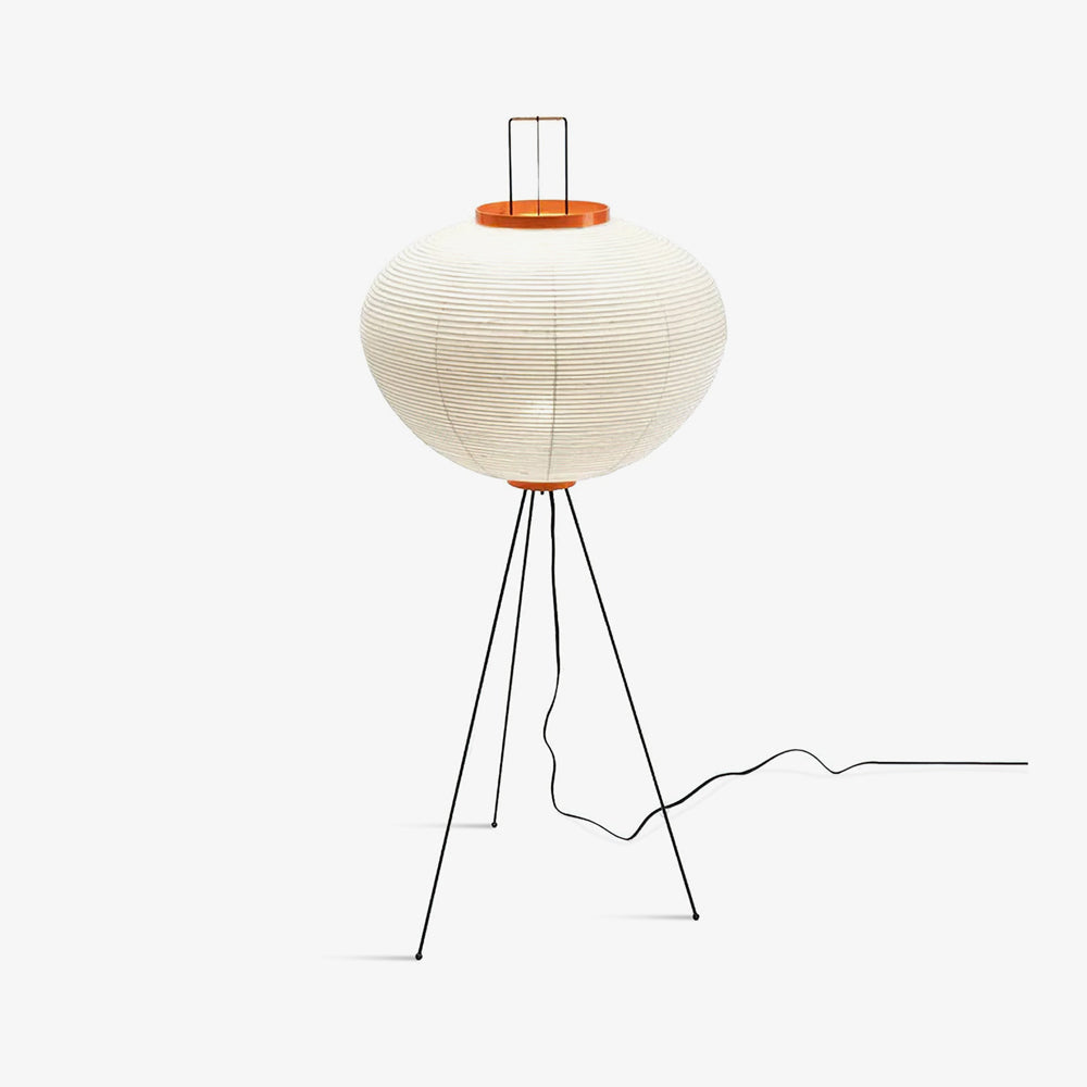 Japanese-Inspired Paper Floor Lamp White Mulberry Shade Tall Standing Light for Living Room Bedroom Reading Nook Sculptural Accent