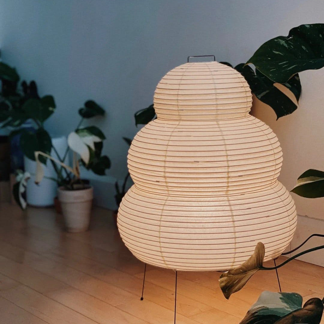 Handcrafted Paper Shade Desk Lamp 17 Inch White Soft Glow Accent Light E26 E27 Base for Bedroom Office Living Room Nightstand Reading Corner
