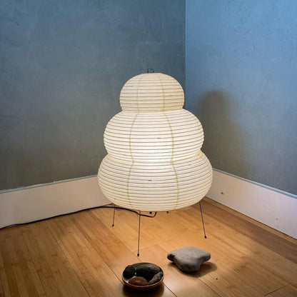 Handcrafted Paper Shade Desk Lamp 17 Inch White Soft Glow Accent Light E26 E27 Base for Bedroom Office Living Room Nightstand Reading Corner