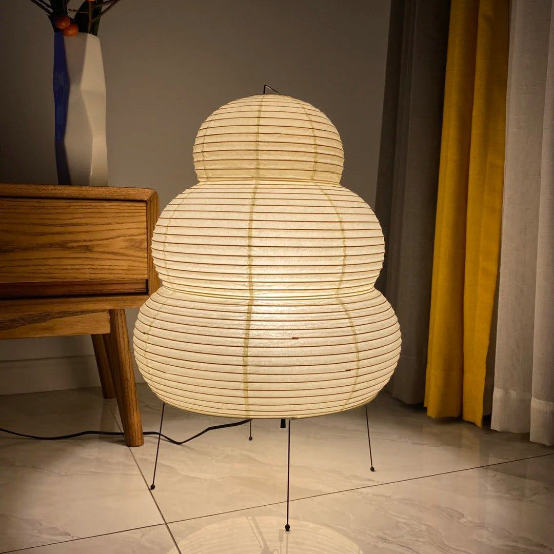 Handcrafted Paper Shade Desk Lamp 17 Inch White Soft Glow Accent Light E26 E27 Base for Bedroom Office Living Room Nightstand Reading Corner