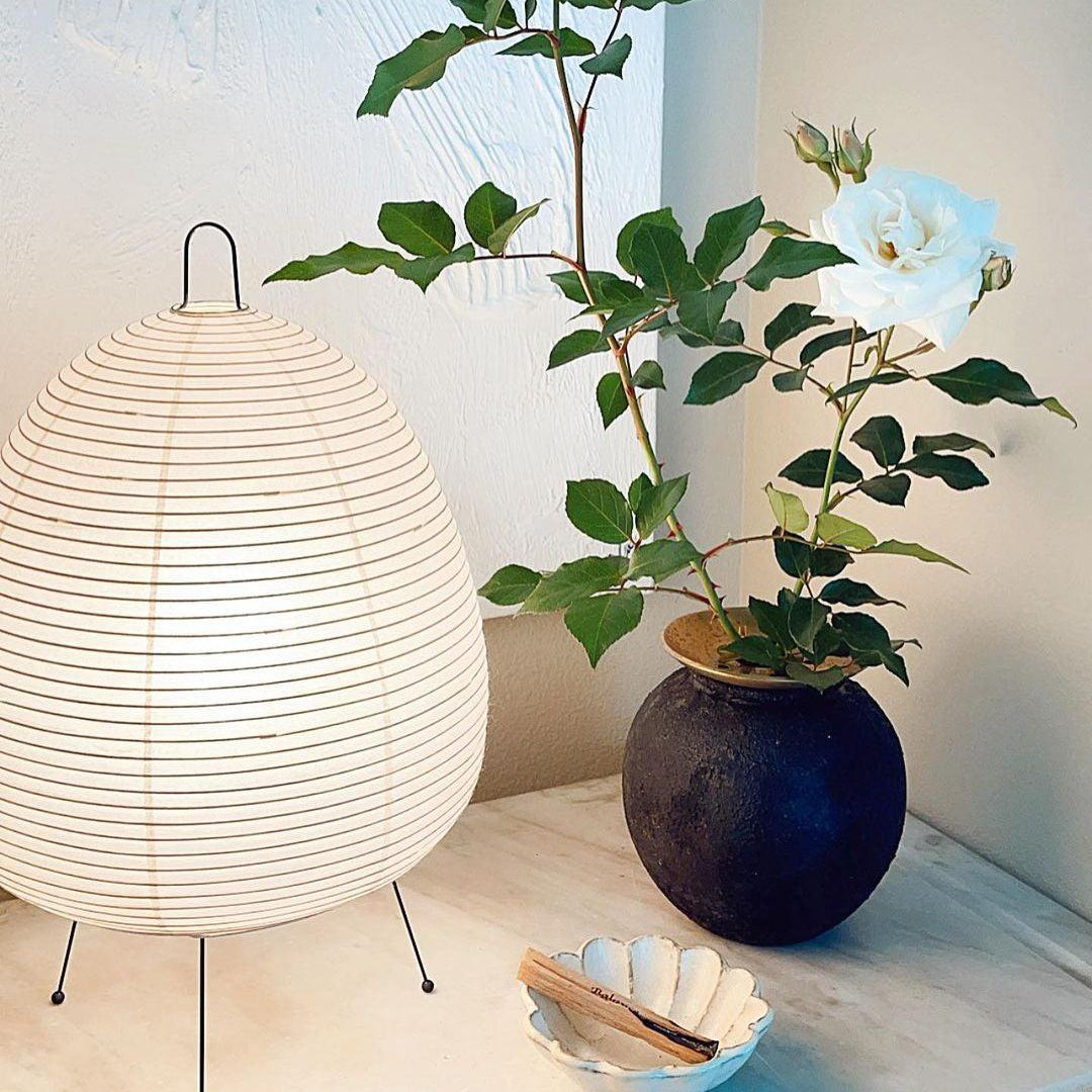 Handcrafted Paper Shade Desk Lamp 17 Inch White Soft Glow Accent Light E26 E27 Base for Bedroom Office Living Room Nightstand Reading Corner
