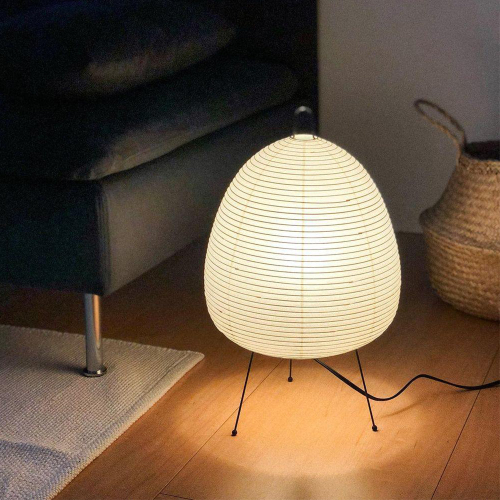 Handcrafted Paper Shade Desk Lamp 17 Inch White Soft Glow Accent Light E26 E27 Base for Bedroom Office Living Room Nightstand Reading Corner