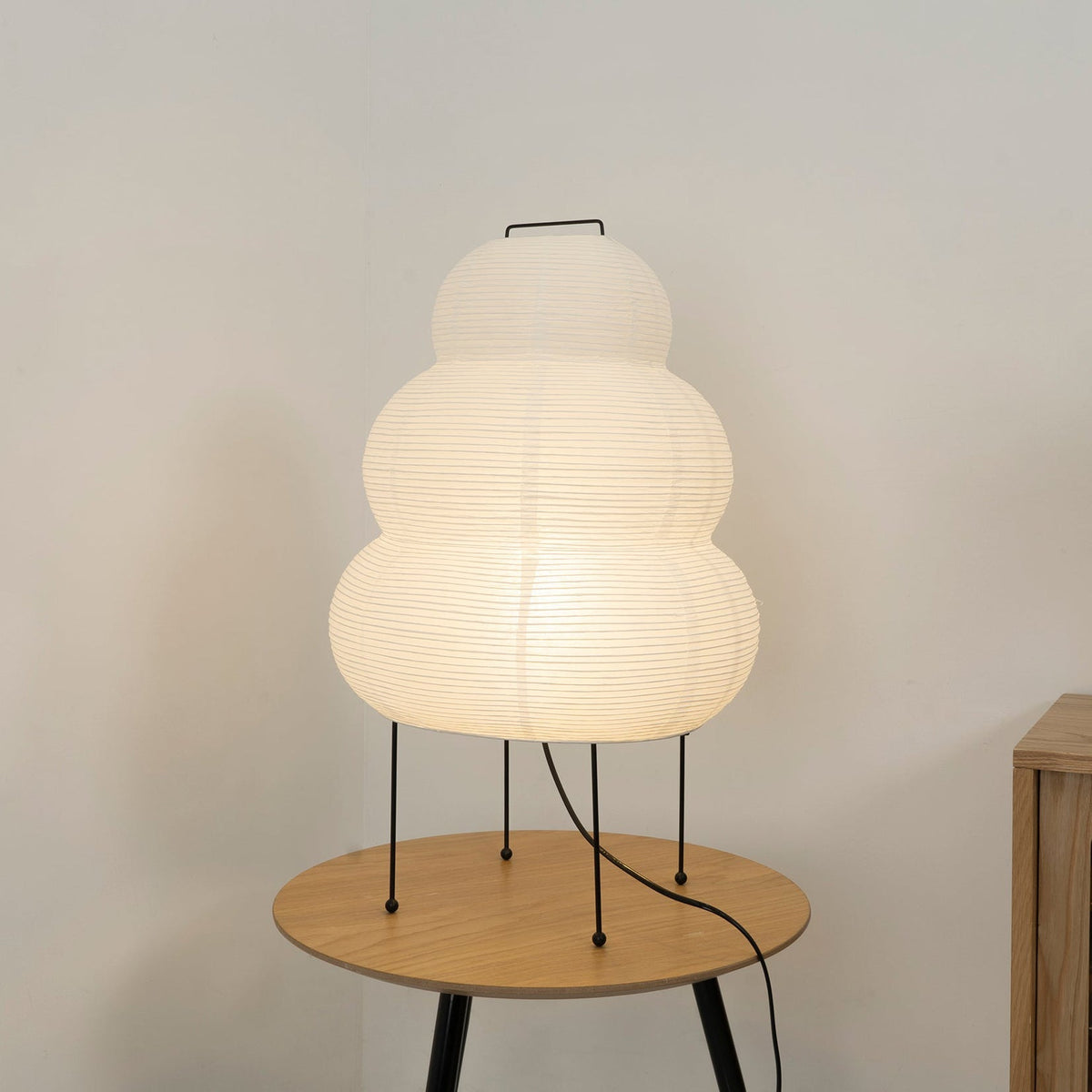 Handcrafted Paper Shade Desk Lamp 17 Inch White Soft Glow Accent Light E26 E27 Base for Bedroom Office Living Room Nightstand Reading Corner