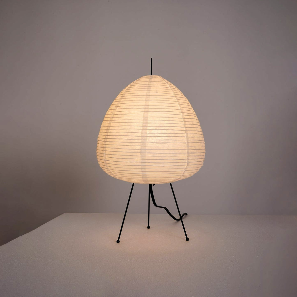 Handcrafted Paper Shade Desk Lamp 17 Inch White Soft Glow Accent Light E26 E27 Base for Bedroom Office Living Room Nightstand Reading Corner