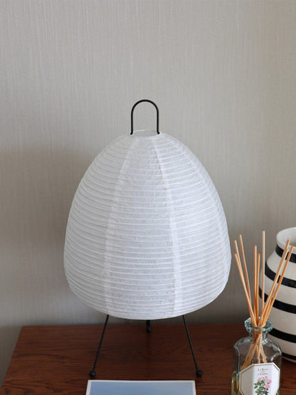 Handcrafted Paper Shade Desk Lamp 17 Inch White Soft Glow Accent Light E26 E27 Base for Bedroom Office Living Room Nightstand Reading Corner