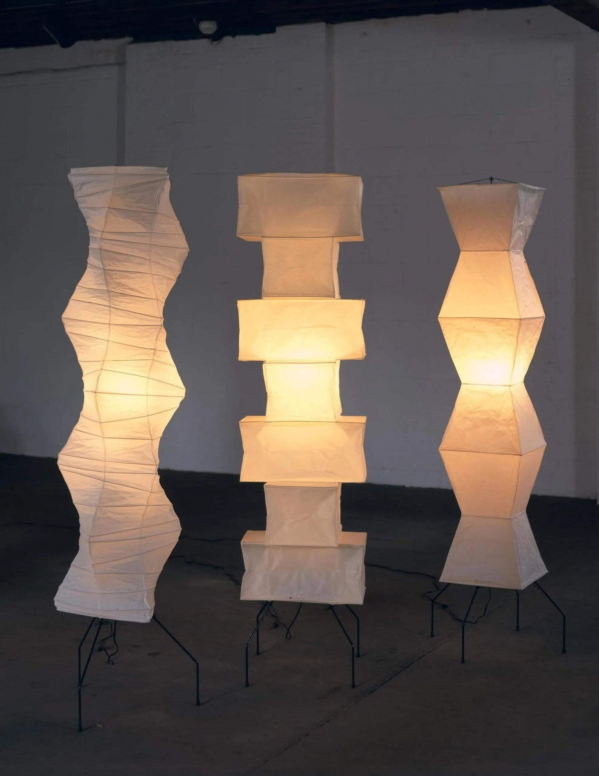 Tall Paper-Shade Standing Lamp 74 in Minimalist Accent Light Bedroom Corner Reading Lounge Space Japanese-Inspired Vertical Illumination