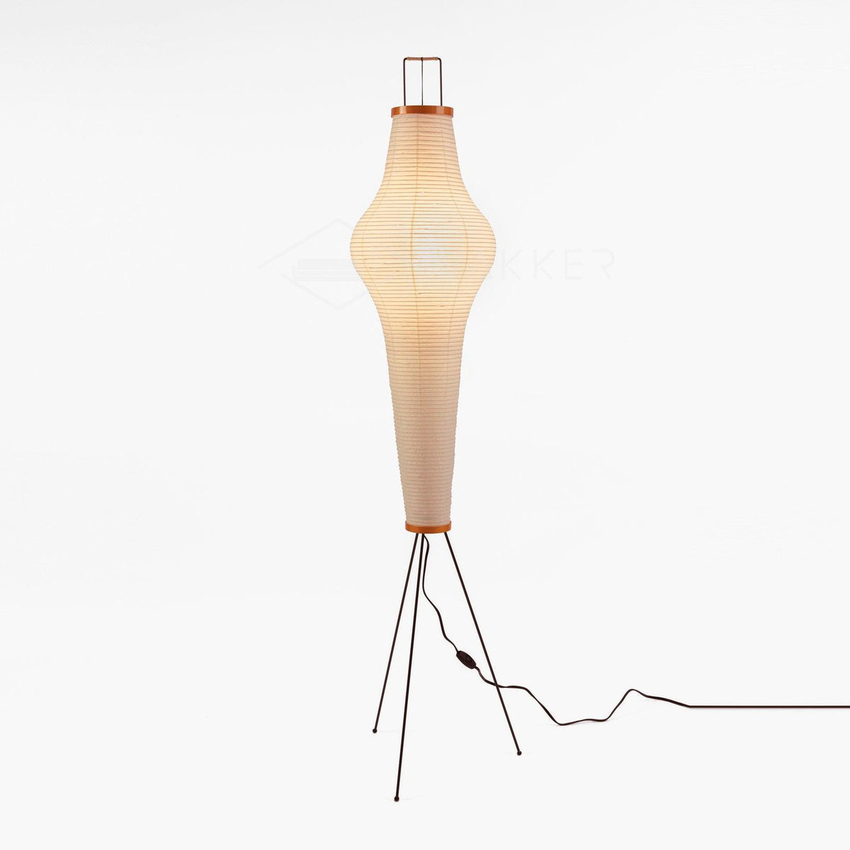 Japanese-Inspired Paper Floor Lamp White Mulberry Shade Tall Standing Light for Living Room Bedroom Reading Nook Sculptural Accent