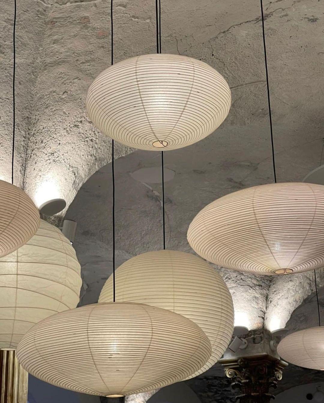 Handmade Rice Paper Sphere Pendant Lamp for Dining Room & Bedroom | Sculptural Ceiling Fixture with Adjustable Cord | E26 Edison Bulb Compat