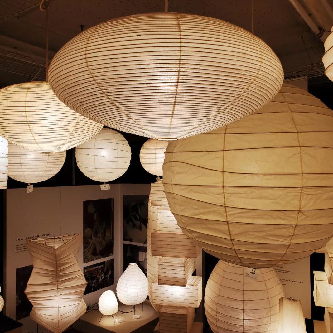 Handmade Rice Paper Sphere Pendant Lamp for Dining Room & Bedroom | Sculptural Ceiling Fixture with Adjustable Cord | E26 Edison Bulb Compat