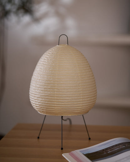 Handcrafted Paper Shade Desk Lamp 17 Inch White Soft Glow Accent Light E26 E27 Base for Bedroom Office Living Room Nightstand Reading Corner