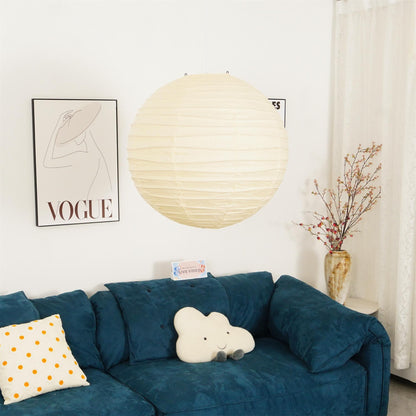 Paper Globe Hanging Light Fixture White Shade Adjustable Wire for Dining Room Living Room Bedroom Overhead Lighting Mid-Century Asian Inspir