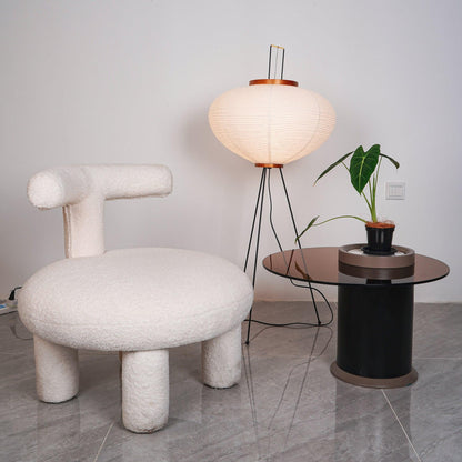 Japanese-Inspired Paper Floor Lamp White Mulberry Shade Tall Standing Light for Living Room Bedroom Reading Nook Sculptural Accent