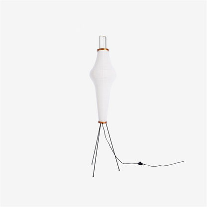 Japanese-Inspired Paper Floor Lamp White Mulberry Shade Tall Standing Light for Living Room Bedroom Reading Nook Sculptural Accent