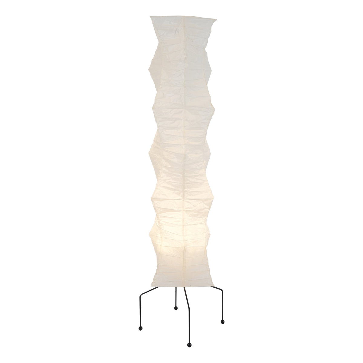Japanese-Inspired Paper Floor Lamp White Mulberry Shade Tall Standing Light for Living Room Bedroom Reading Nook Sculptural Accent