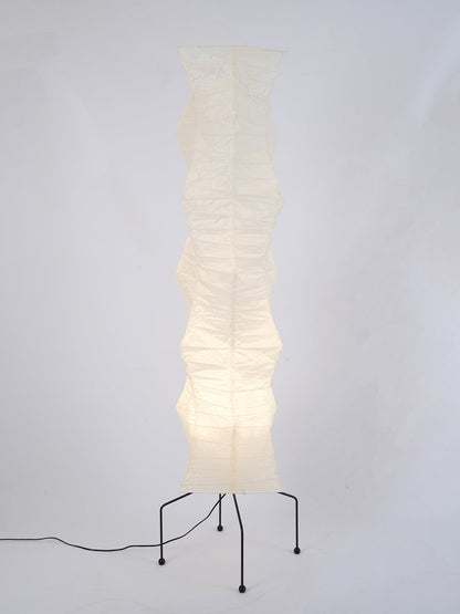 Japanese-Inspired Paper Floor Lamp White Mulberry Shade Tall Standing Light for Living Room Bedroom Reading Nook Sculptural Accent