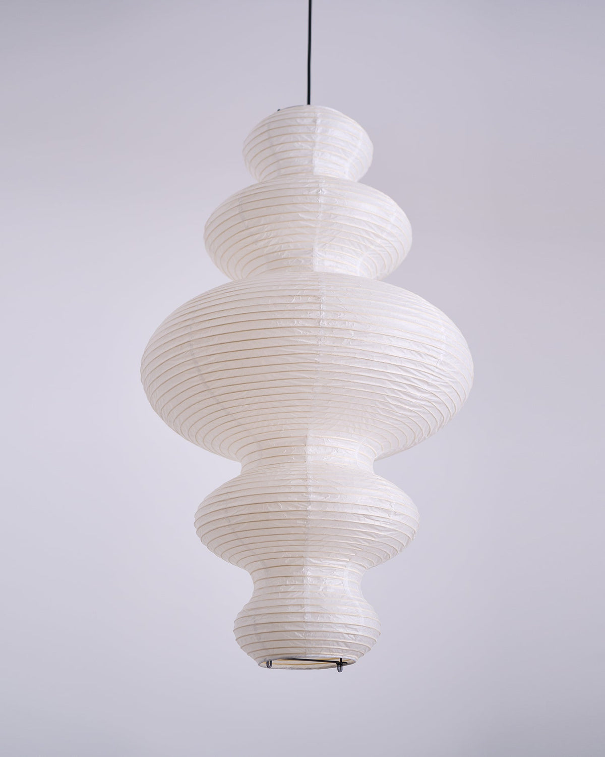 Hanging Lantern Fixture 19-Inch Natural Fiber Shade White Orb Ceiling Light Adjustable 59-Inch Cord for Dining Room Kitchen Island Asian-Ins