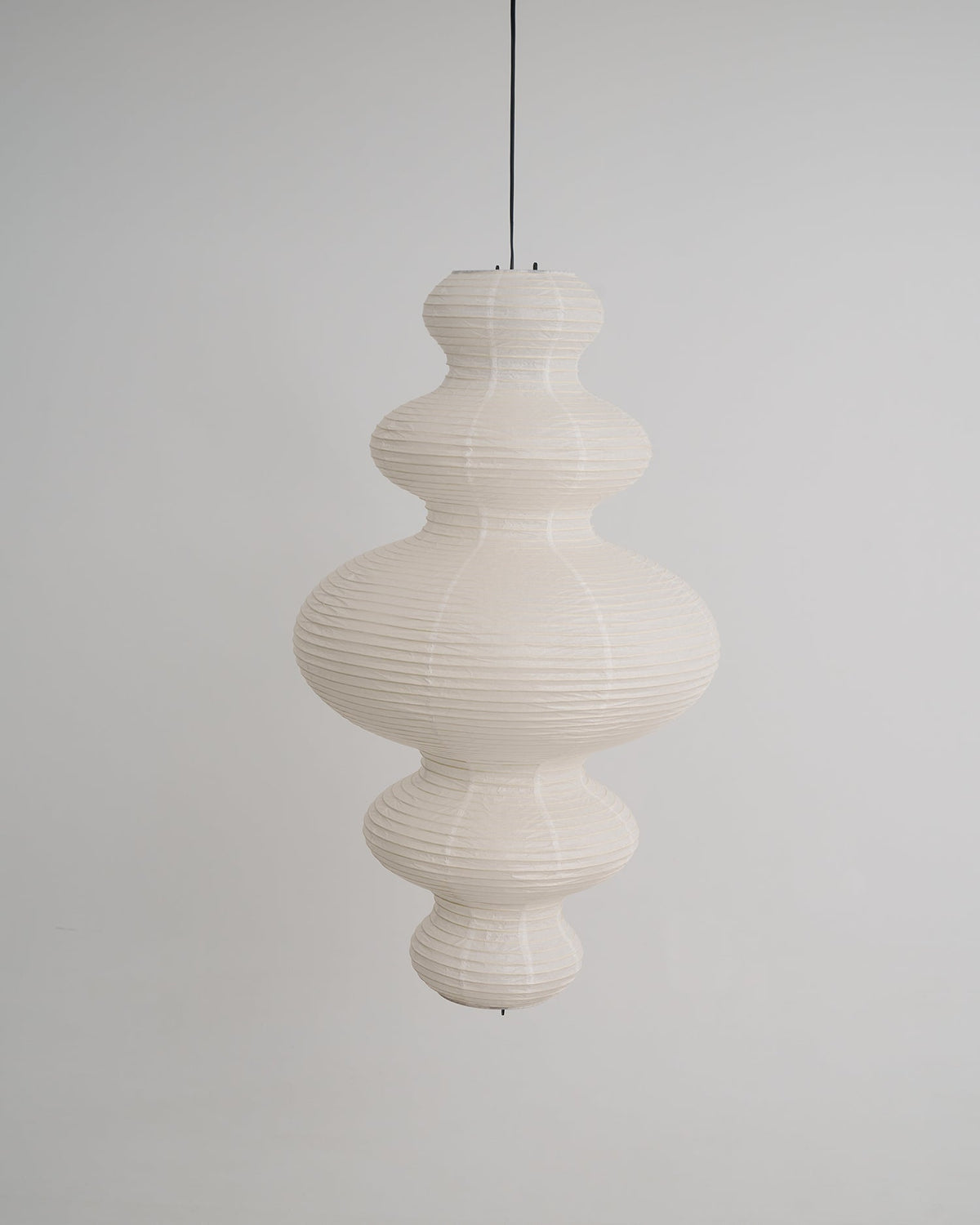 Overhead Suspension Lamp 18.5×32 White Handmade Paper Shade for Dining Table Kitchen Island Contemporary Asian Inspired Ceiling Fixture Adju