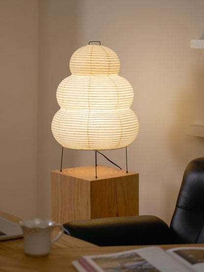 Handcrafted Paper Shade Desk Lamp 17 Inch White Soft Glow Accent Light E26 E27 Base for Bedroom Office Living Room Nightstand Reading Corner