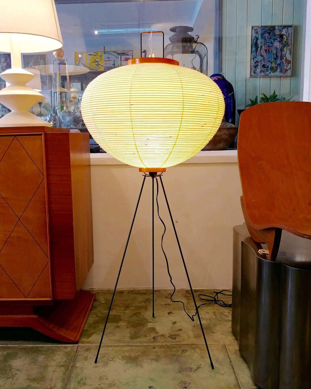 Japanese-Inspired Paper Floor Lamp White Mulberry Shade Tall Standing Light for Living Room Bedroom Reading Nook Sculptural Accent