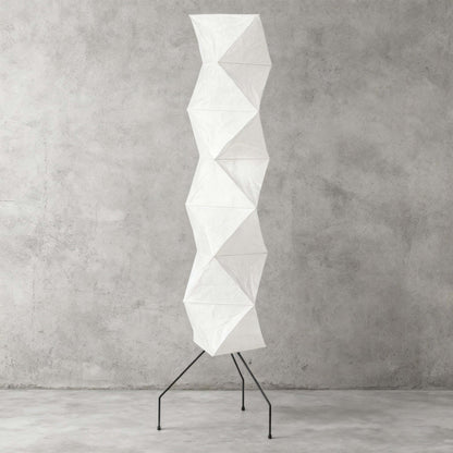 Tall Paper-Shade Standing Lamp 74 in Minimalist Accent Light Bedroom Corner Reading Lounge Space Japanese-Inspired Vertical Illumination