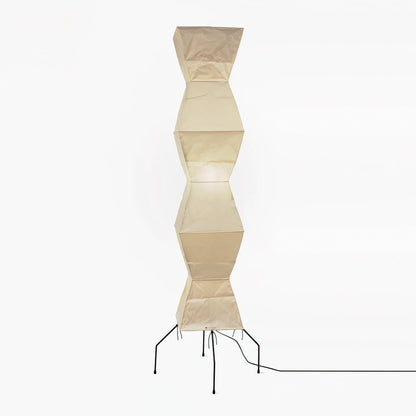 Japanese-Inspired Paper Floor Lamp White Mulberry Shade Tall Standing Light for Living Room Bedroom Reading Nook Sculptural Accent