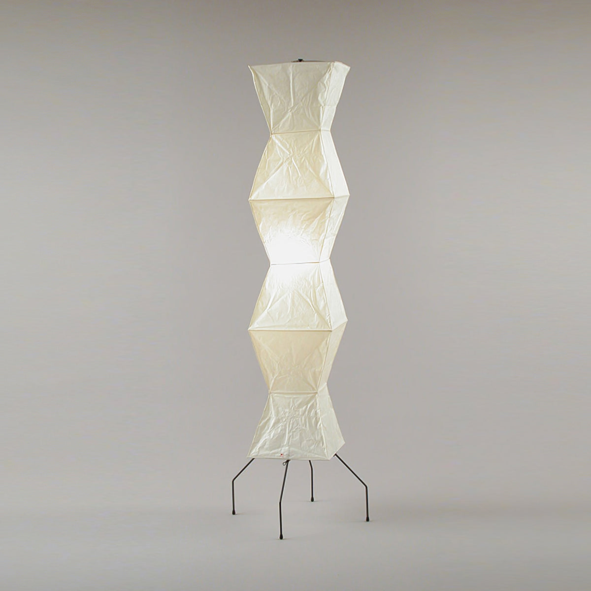 Japanese-Inspired Paper Floor Lamp White Mulberry Shade Tall Standing Light for Living Room Bedroom Reading Nook Sculptural Accent