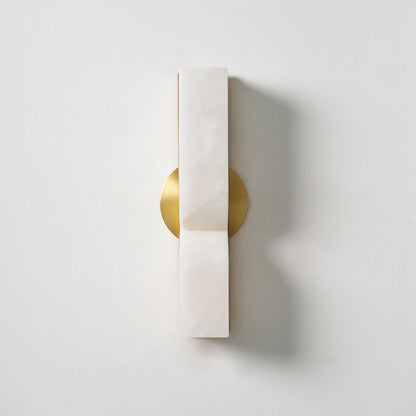 Alabaster LED Wall Light Fixture 14 inches Hardwired Gold Black Finish Adjustable Color Temperature for Bedroom Hallway Living Room Modern A