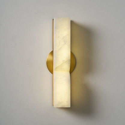 Alabaster LED Wall Light Fixture 14 inches Hardwired Gold Black Finish Adjustable Color Temperature for Bedroom Hallway Living Room Modern A