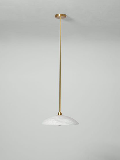 Globe Ceiling Light Fixture White Stone 16-Inch Dome Adjustable Cable Kitchen Island Dining Living Room Suspended Lamp E26 Socket