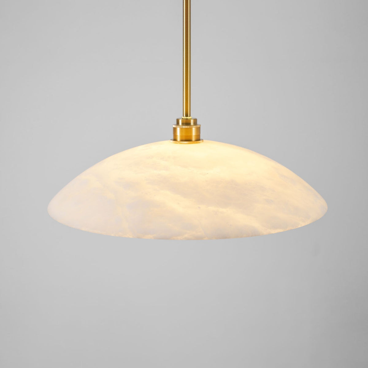 Globe Ceiling Light Fixture White Stone 16-Inch Dome Adjustable Cable Kitchen Island Dining Living Room Suspended Lamp E26 Socket