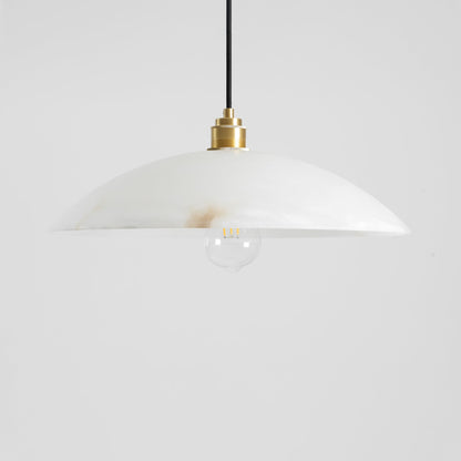 Globe Ceiling Light Fixture White Stone 16-Inch Dome Adjustable Cable Kitchen Island Dining Living Room Suspended Lamp E26 Socket
