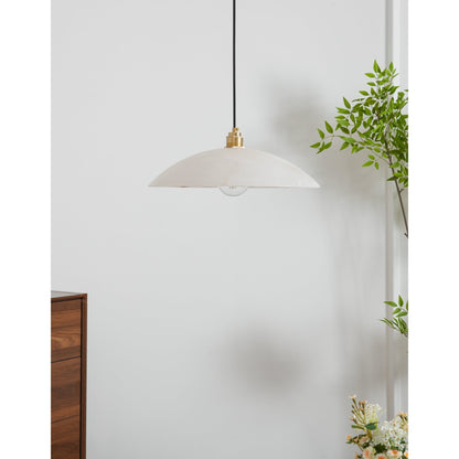 Globe Ceiling Light Fixture White Stone 16-Inch Dome Adjustable Cable Kitchen Island Dining Living Room Suspended Lamp E26 Socket