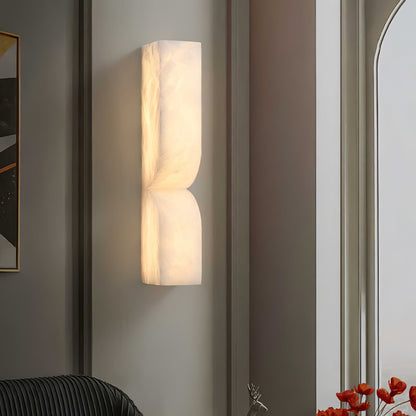Alabaster LED Wall Light Fixture 14 inches Hardwired Gold Black Finish Adjustable Color Temperature for Bedroom Hallway Living Room Modern A