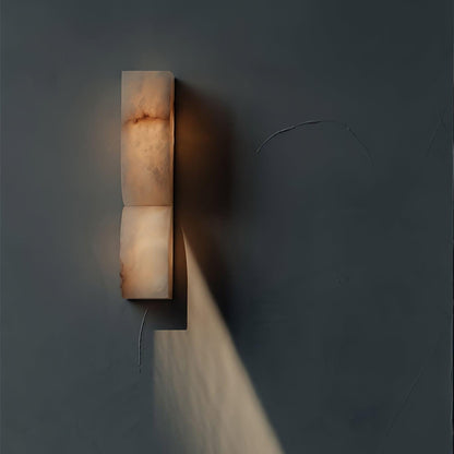 Alabaster LED Wall Light Fixture 14 inches Hardwired Gold Black Finish Adjustable Color Temperature for Bedroom Hallway Living Room Modern A