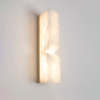 Alabaster LED Wall Light Fixture 14 inches Hardwired Gold Black Finish Adjustable Color Temperature for Bedroom Hallway Living Room Modern A